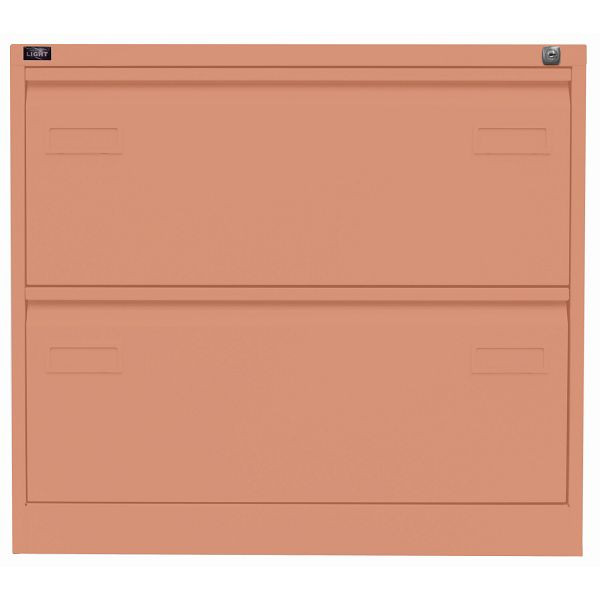 Bisley LIGHT Hängeregistraturschrank LIGHT, doppelbahnig, 2 HR-Schubladen, 658 coral, CDF2658