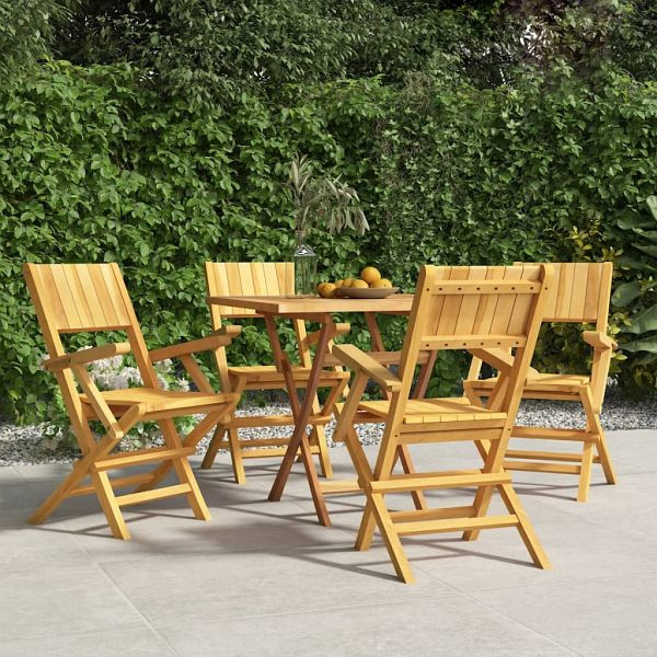 vidaXL Gartenstühle 4 Stück Klappbar 55x61x90 cm Massivholz Teak, 3155061