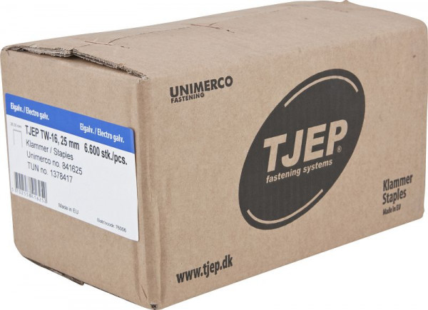 TJEP TW-16 25mm Klammer, geharzt verzinkt Box 6.600 Stück, Klammern, 841625