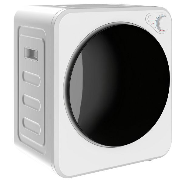 HOMCOM Mini Wäschetrockner 4 kg mit 5 Programme bis zu 60°C 800W/400W Ablufttrockner mit Edelstahltrommel, B61-018V90WT