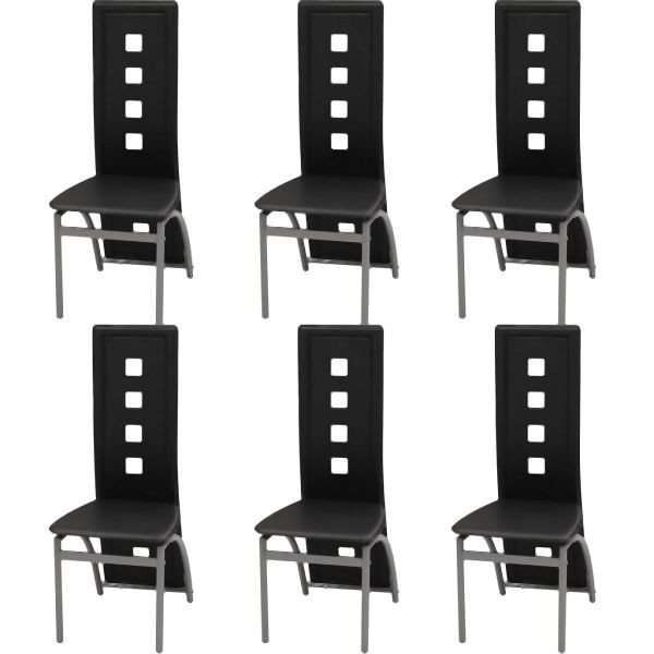 vidaXL Esszimmerstühle 6 Stk. Kunstleder Schwarz, 274309