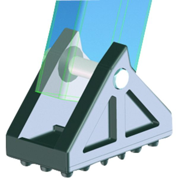 ZARGES Schwenkfuß mit Gummiauflage 100 x 55 mm, 40997, 4003866409976