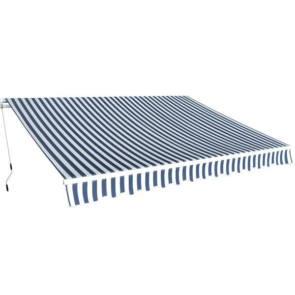 vidaXL Gelenkarmmarkise 350 cm Blau/Weiß, Material: Polyester: 100%, 275564
