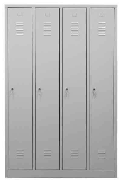 Gürkan Garderobenschrank, 50 x 117 x 180 cm, Lichtgrau, EU Zylinderschloss, Hutboden & Kleiderhaken, WRC/4.18117, 105031