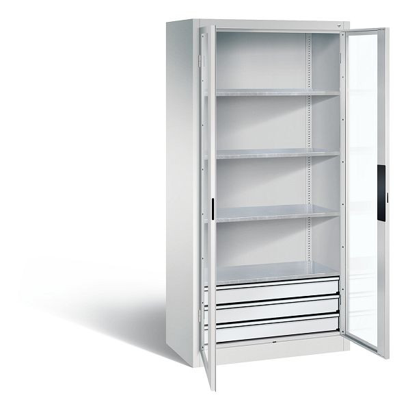 C+P Werkzeugschrank Acurado, H1950xB930xT500mm, Farbe: Lichtgrau, Muldengriff, 8921-5532 S10009