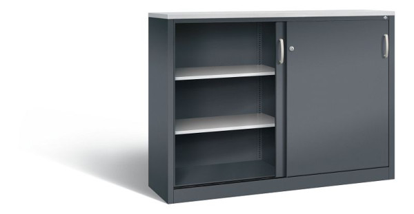 C+P Sideboard mit Schiebetüren Acurado, H1200xB1600xT400mm, Farbe: Anthrazitgrau, Bügelgriff, 3 OH, 2147-1200 S10377