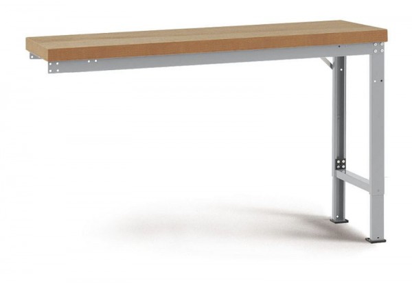 Manuflex Anbauwerkbank PROFI Spezial mit Multiplexplatte, BxTxH = 1750 x 700 x 750-1050 mm, Alusilber, WP7025.9006