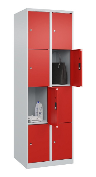 C+P Schließfachschrank Evolo PLUS, 8 Fächer, 1850x600x500mm, 7035/3020, 049000-204 S10005