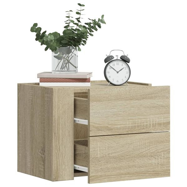 vidaXL Wand-Nachttische 2 Stück Sonoma-Eiche 45x30x35 cm, 848330