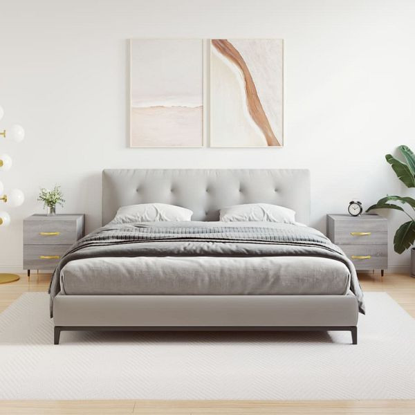 vidaXL Nachttische 2 Stück Grau Sonoma 40x35x47,5 cm Holzwerkstoff, 827273