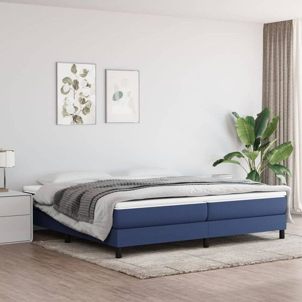 vidaXL Bettgestell Blau 200x200 cm Stoff, Material: Stoff (100% Polyester), Sperrholz, Holzwerkstoff, 3120546