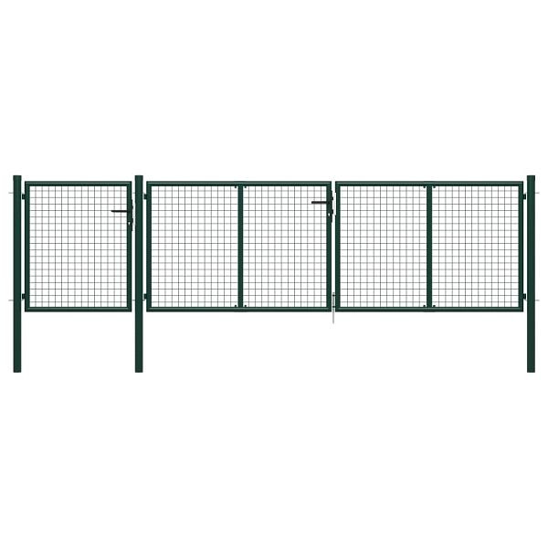 vidaXL Gartentor Stahl 400 x 100 cm Grün, 144311, 8718475735915