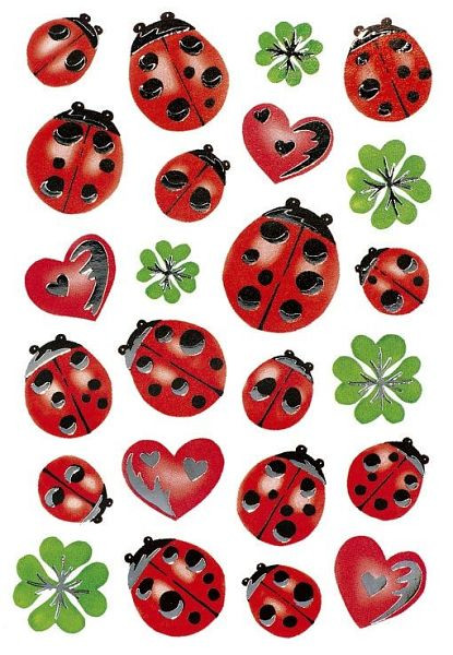 HERMA 3529 Sticker DECOR Marienkäfer, silber, VE: 10 Stück, 3529, 4008705035293