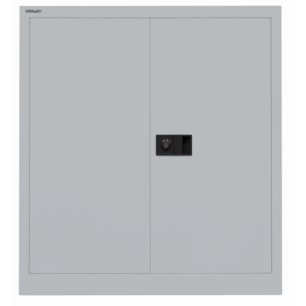 Bisley Flügeltürenschrank UNIVERSAL, 1 verzinkter Fachboden für 2 Ordnerhöhen, Breite 914 mm, 355 silber, E402A01G355