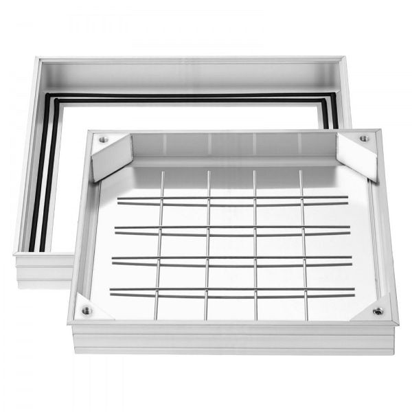 VEVOR Schachtabdeckung mit Rahmen 40x40 cm, unsichtbarer auspflasterbarer Klärgrubendeckel aus Aluminiumlegierung, JGJKJQRSJGJKM6ZMG001V0