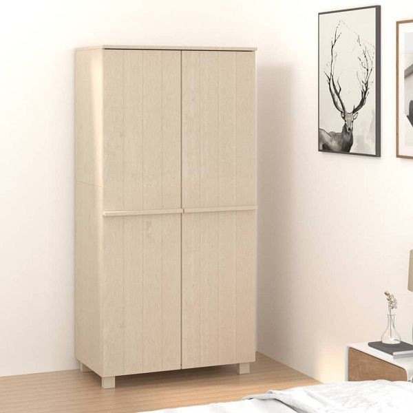 vidaXL Kleiderschrank HAMAR Honigbraun 89x50x180 cm Massivholz Kiefer, 340480