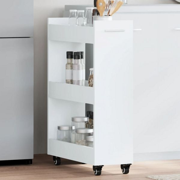 vidaXL Schrank mit Rollen Weiß 60x22x79 cm Holzwerkstoff, 840415