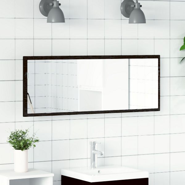 vidaXL LED Badspiegel Schwarz Eiche 100x8,5x37 cm Ingenieurholz, 862548