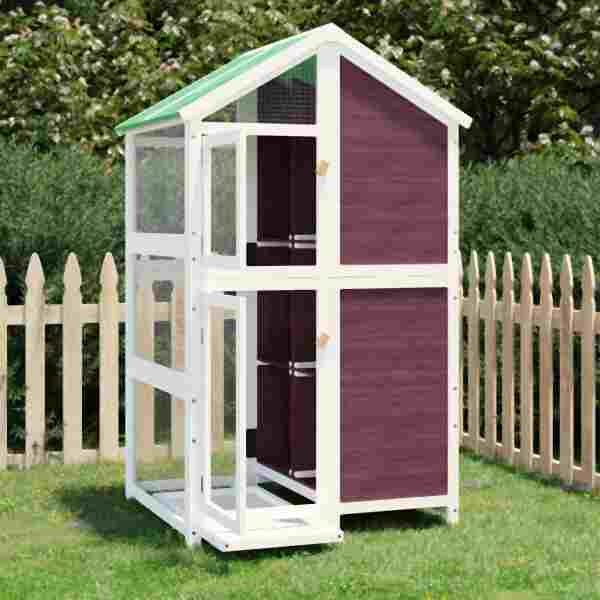 vidaXL Voliere Mokka 97x81x152 cm Massivholz Kiefer, 172260