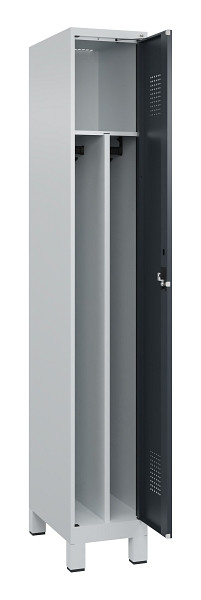 C+P Spind Evolo PLUS, mit Füßen, 1 Abteil, 1950x300x500mm, 7035/7016, Verschluss Zylinderschloss, 049010-10F S10039