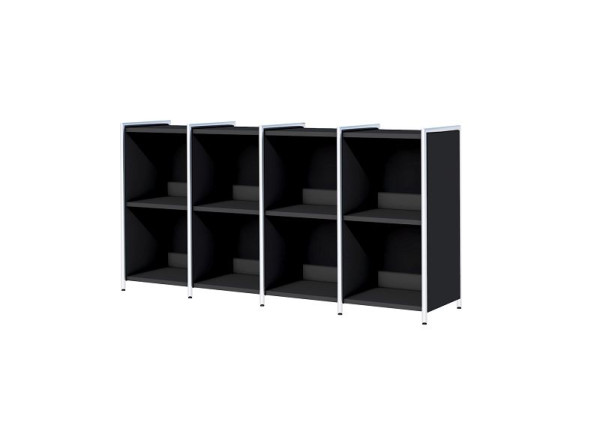 Kerkmann Sideboard schmal, 3 x Anbausideboard schmal, als Fächerregal, offen für 2 OH, Artline, B 1580 x T 380 x H 780 mm, anthrazit, (Montage), 13795313-1