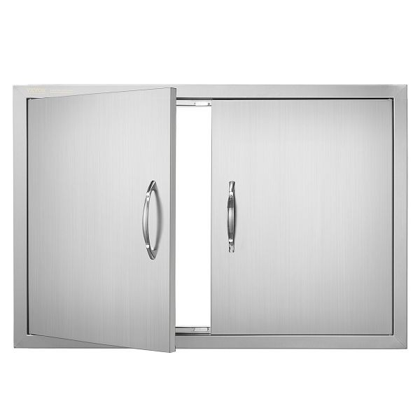 VEVOR Grill-Zugangstür, 838 x 558 x 46 mm, Doppelte Außenküchentür, Vertikale Wandtür mit Griffen, SMMBSCJMYS33QVDXTV0