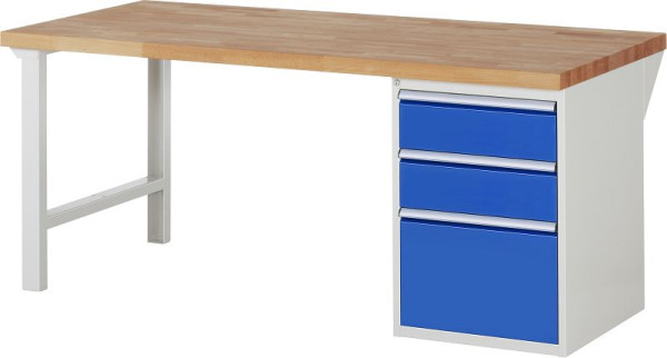 RAU Werkbank Serie 7000 - Baukasten-Bauweise, Unterbau-Container (3x Schublade), 2000x840x900 mm, 03-7507A1-209B4S.11