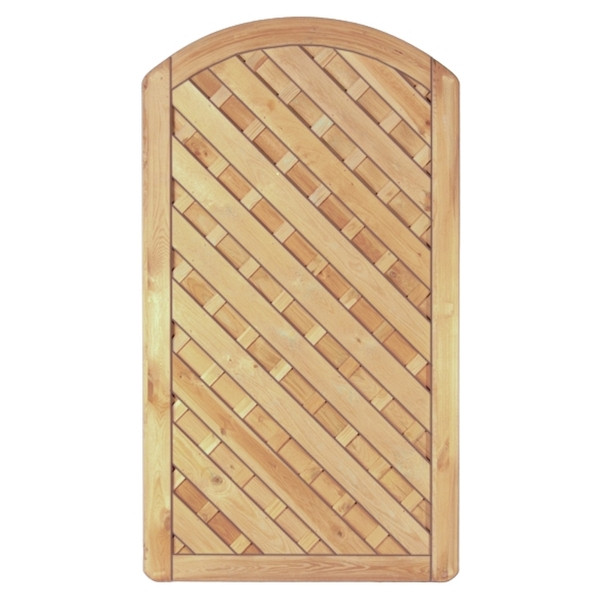 T&J Maxi-Diagonal Bogen Tor 100 x 180/160 cm, Rahmen 45/90 mm, ohne Beschlag, kdi grün, Lamellen geriffelt & geschraubt, 12340