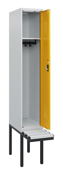 C+P Spind Evolo PLUS, 1 Abteil, 1950x300x815mm, 7035/1004, Zylinderschloss, Material Sitzfläche Kunststoff, 0490405-10 S10081
