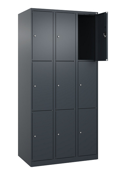 C+P Schließfachschrank Evolo PLUS, 9 Fächer, 1850x900x500mm, 7016/7016, 049000-303 S10016