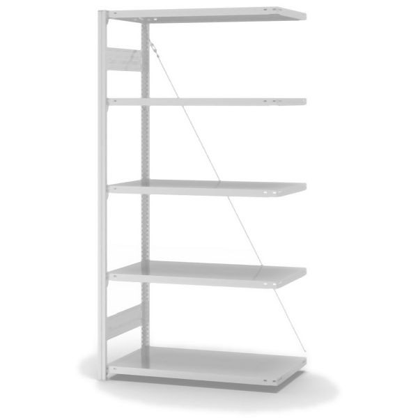 hofe AntiBac Anbauregal, zerlegt, 5 Böden 2000 x 500 x 1000 mm, Antibakterielle Beschichtung in weiß (ähnlich RAL 9016), HKA20510ANT