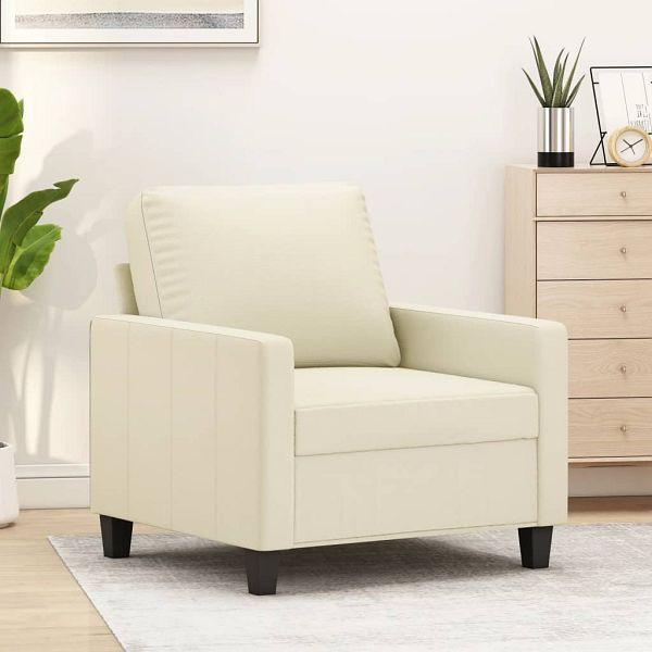 vidaXL Sessel Creme 60 cm Kunstleder, Top-Qualität, 359128