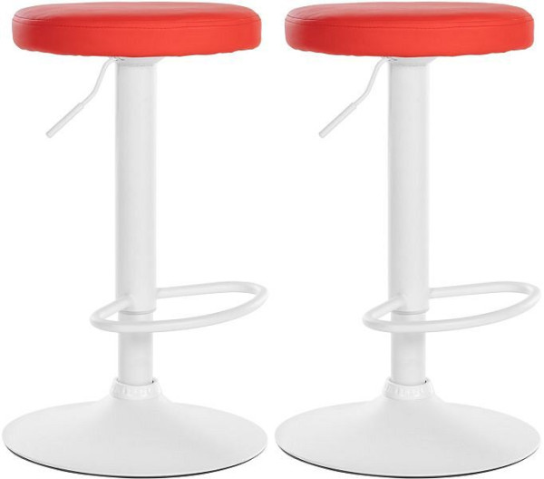 CLP Barhocker Ponte Kunstleder weiß, rot, VE: 2 Stück, 323501
