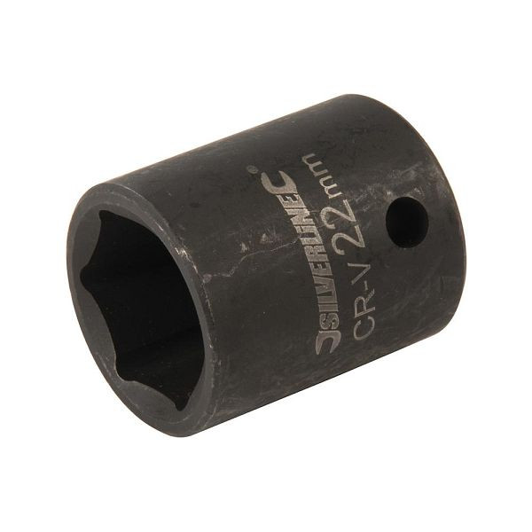 Silverline Schlagschrauber-Steckschlüsseleinsatz, 1/2-Zoll-Antrieb, 6-kant, metrisch, 22 mm, 895642