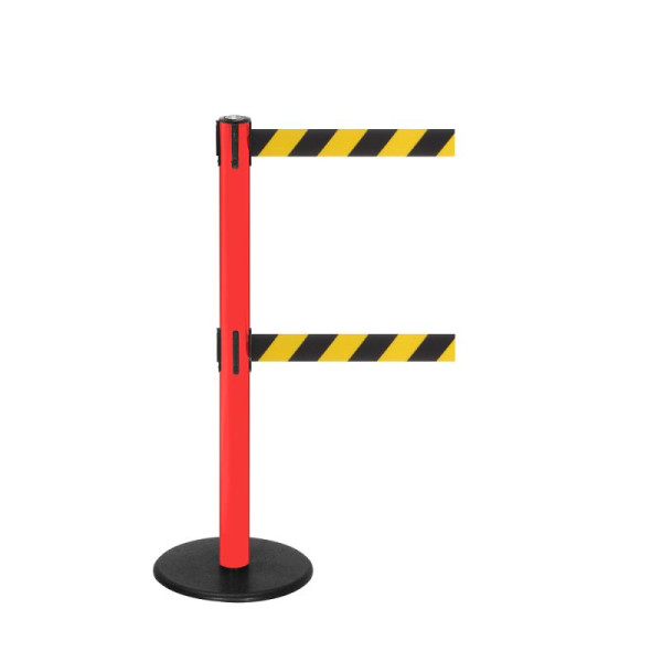 Stein HGS Personenleitsystem -P-Line Duo Safety-, rot, schwarz/gelb diagonal (schraffiert), mit Gurtendstück (Standard), Gurtlänge: 4 m, 15172-0202