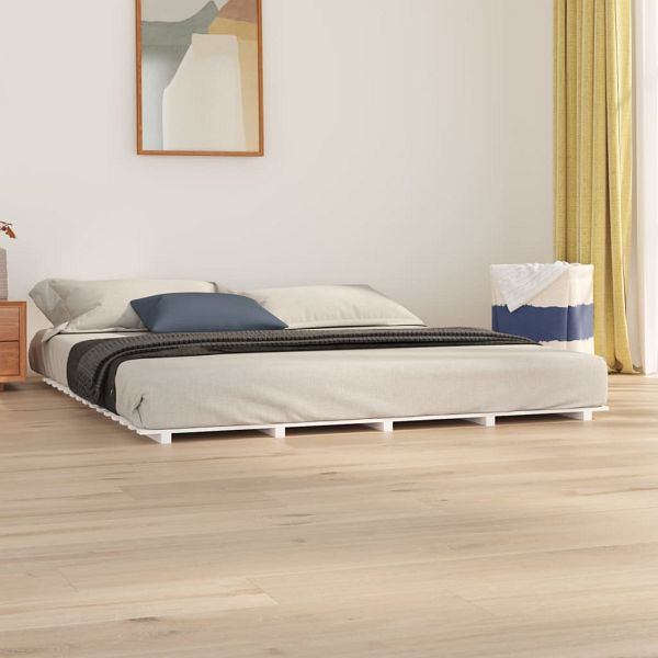 vidaXL Massivholzbett Weiß 180x200 cm Kiefer, 824584, 8720845683023