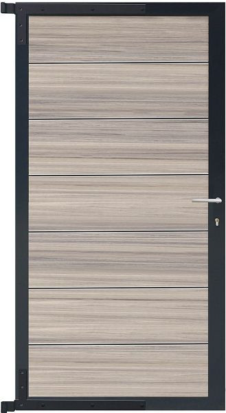 T&J TJÖRN-Tor-Komplettset, 90 x 173 cm, Füllung AMETHYSTGRAU, Rahmen ANTHRAZIT, 44021