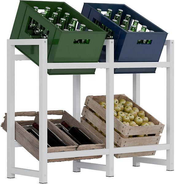 CLP 4er Getränkekistenständer Stack, weiß, 322135, 4251756490058
