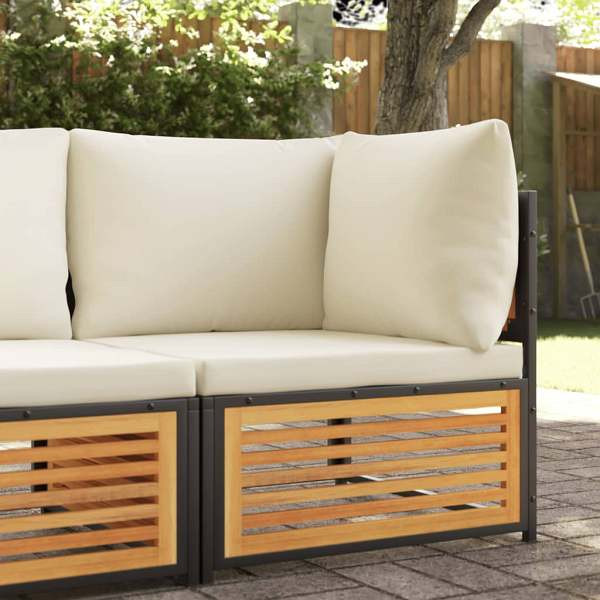 vidaXL Garten-Ecksofa mit Kissen Massivholz Akazie, 367645