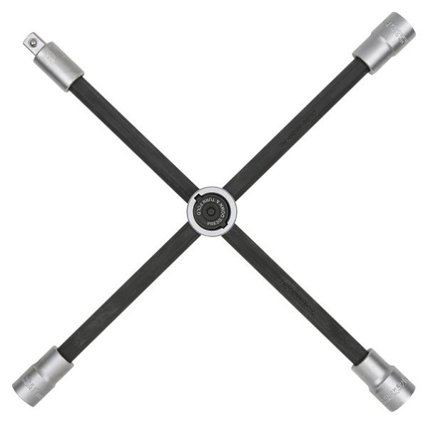 KS Tools Rad-Kreuzschlüssel mit Gleitgelenk für PKW, 1/2"x17x19x21mm, 518.1154