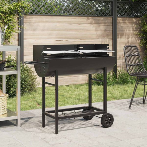 vidaXL Holzkohlegrill 96,5 x 42,5 x 88,5 cm Schwarz, 42030068