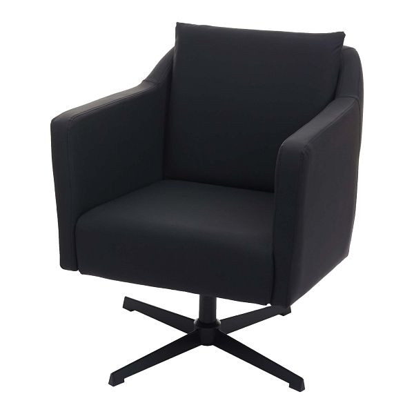 Mendler Lounge-Sessel HWC-H93b, Sessel Cocktailsessel Relaxsessel mit Fußkreuz, drehbar, Kunstleder schwarz, 74714