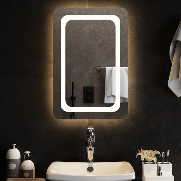 vidaXL LED-Badspiegel 40x60 cm, Glas, stilvoll, 3154091