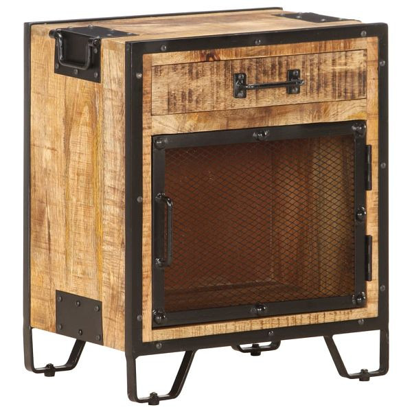 vidaXL Nachttisch 43x30x51 cm Raues Mango-Massivholz, 285892