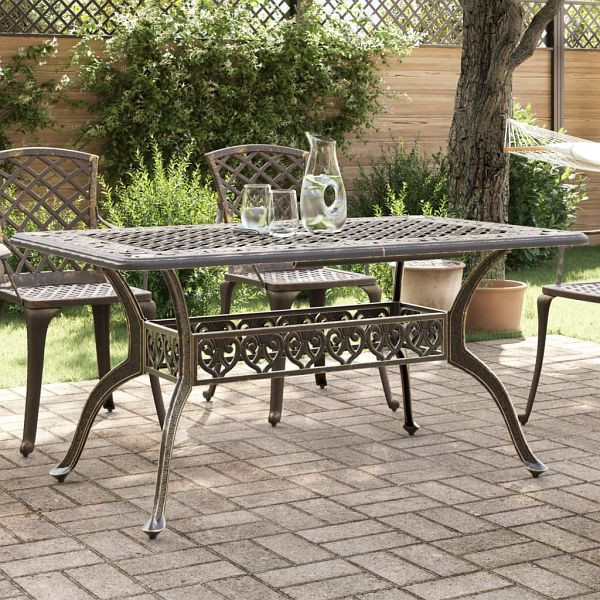 vidaXL Gartentisch Bronzen 150x90x72 cm Aluminiumguss, 4002803