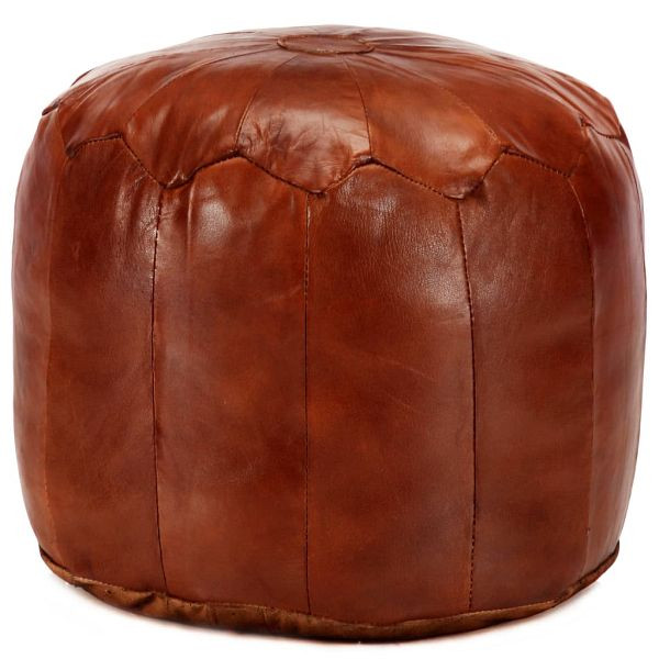 vidaXL Pouf Hellbraun 40 x 35 cm Echtes Ziegenleder, 248129