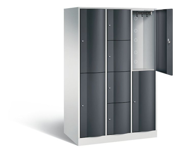 C+P XL-Kombi-Schließfachschrank Resisto, H1950xB1148xT640mm, Farbe: Lichtgrau / Schwarzgrau, 8070-3732 S10023