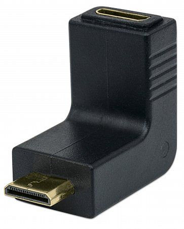 MANHATTAN HDMI-Adapter, gewinkelt, HDMI Mini-C-Buchse auf Mini-C-Stecker, 90° nach unten gewinkelt, 353458