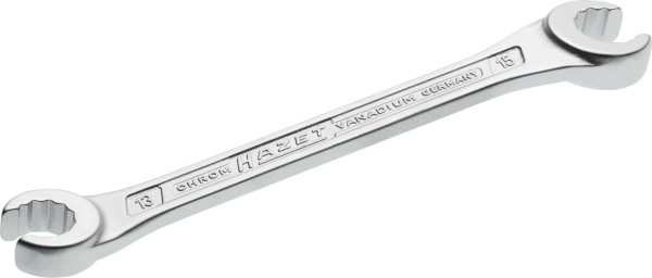 Hazet Doppel-Ringschlüssel, offen, Außen-Doppel-Sechskant Profil, 13 x 15 mm, 612-13X15