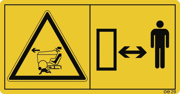 Moedel Versichern Sie sich, dass Kinder während..., Folie, 116x60 mm, VE: 2 Stück/Bogen, 69665